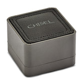 Stainless Steel Black Rubber Rectangle Cufflinks with Polished Modern Design